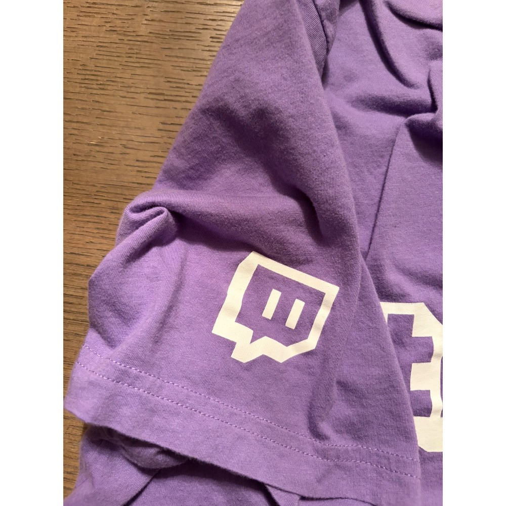 Twitch Logo V-Neck T-Shirt Bella Canvas Purple Mens XL Gaming Streaming Tee - Picture 4 of 8